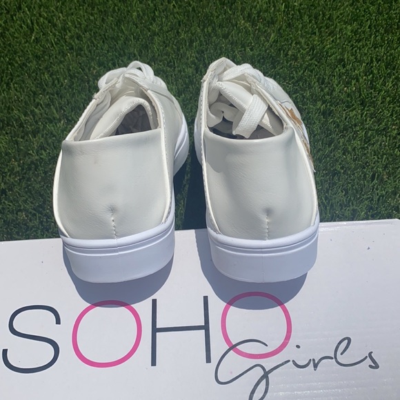 Sneakers with Gold Stars, White - Picture 10 of 10